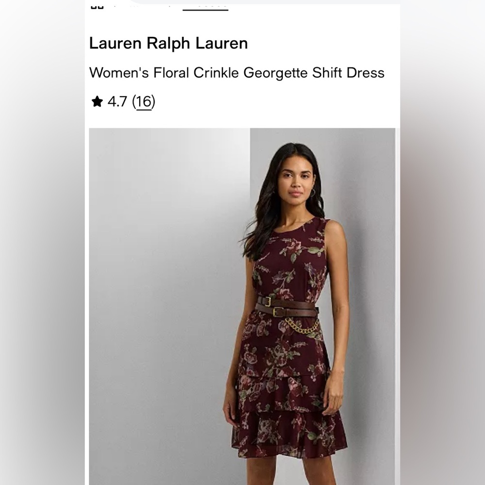 Ralph Lauren Burgundy Floral Dress